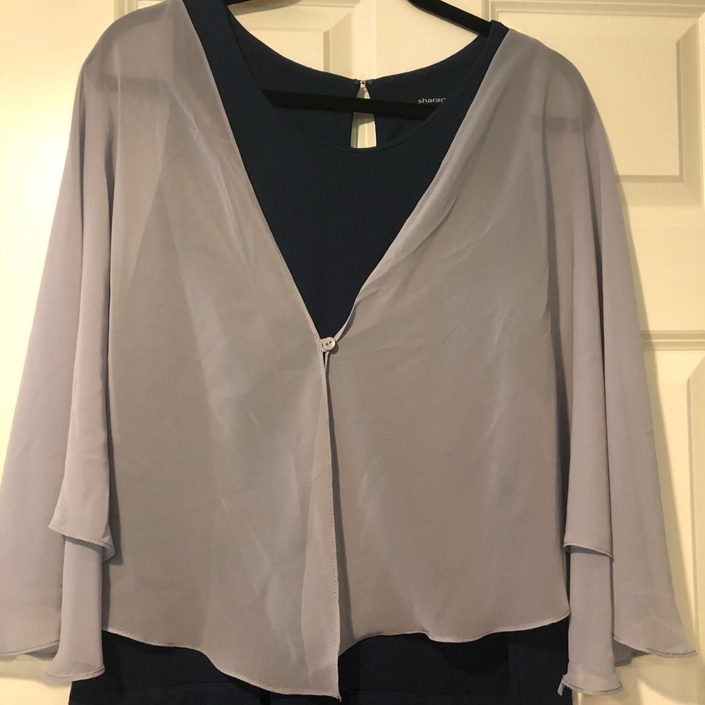 SLNY Sheer Lightweight Shrug in Light Gray/Silver